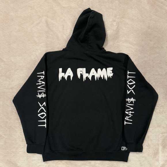 Travis Scott Hoodie “La Flame Never Dies” Black Size L - Picture 1 of 8